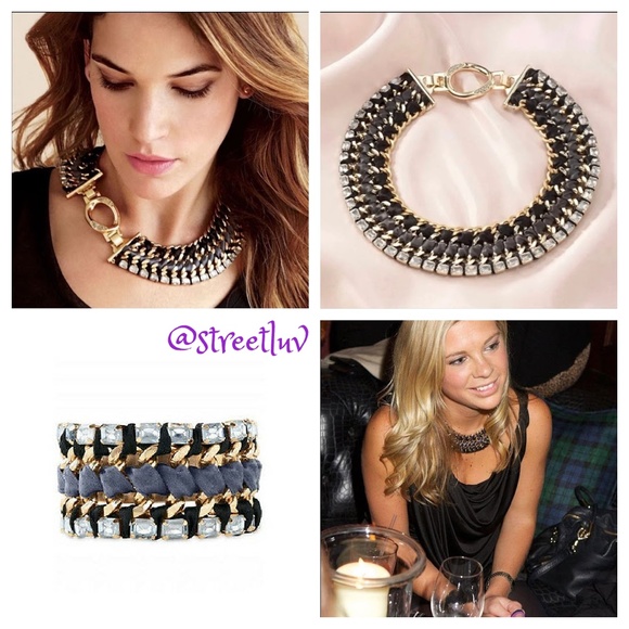 stella & dot SET ~ tempest bib necklace & bracelet ~ retired statement - Picture 1 of 15